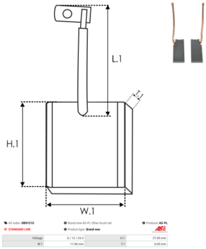 Balai / Charbon alternateur OB9121S