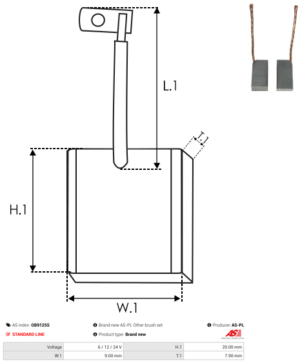 Balai / Charbon alternateur OB9125S
