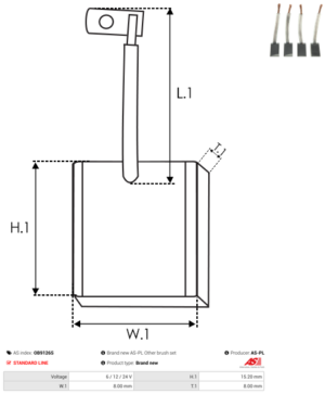 Balai / Charbon alternateur OB9126S