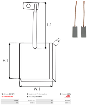 Balai / Charbon alternateur OB9127S