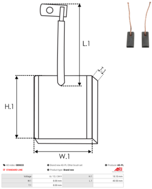 Balai / Charbon alternateur OB9033
