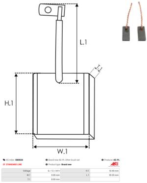 Balai / Charbon alternateur OB9034