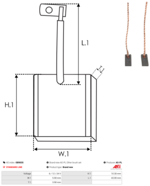 Balai / Charbon alternateur OB9035