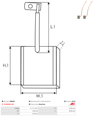 Balai / Charbon alternateur OB9038