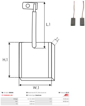 Balai / Charbon alternateur OB9040