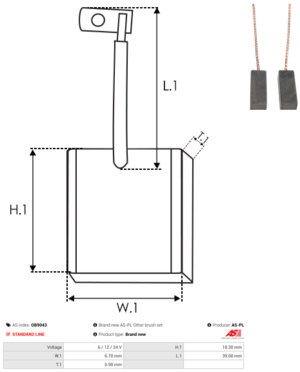 Balai / Charbon alternateur OB9043