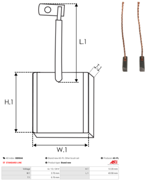 Balai / Charbon alternateur OB9044