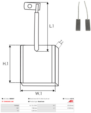 Balai / Charbon alternateur OB9047
