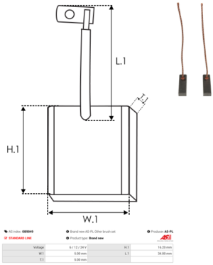 Balai / Charbon alternateur OB9049