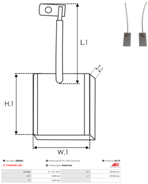 Balai / Charbon alternateur OB9054