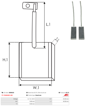 Balai / Charbon alternateur OB9063S