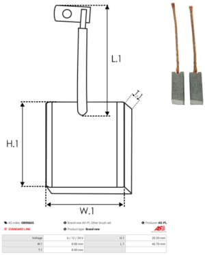 Balai / Charbon alternateur OB9066S