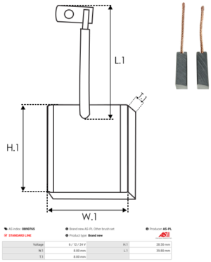 Balai / Charbon alternateur OB9076S