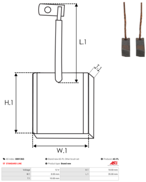 Balai / Charbon alternateur OB9136S