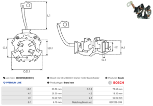 Porte balais démarreur SBH0095(BOSCH)