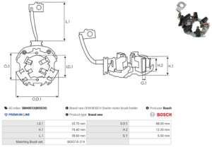 Porte balais démarreur SBH0012(BOSCH)