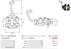 Porte balais démarreur SBH0118(BOSCH)