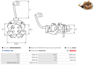Porte balais démarreur SBH0023(BOSCH)