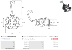 Porte balais démarreur SBH0032(BOSCH)