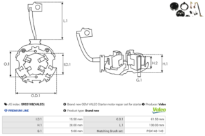 Porte balais démarreur SRS3108(VALEO)