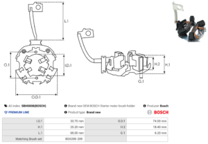 Porte balais démarreur SBH0008(BOSCH)