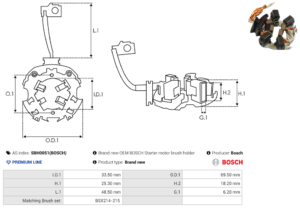 Porte balais démarreur SBH0051(BOSCH)