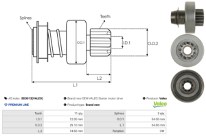 Lanceur / Pignon démarreur SD3013(VALEO)