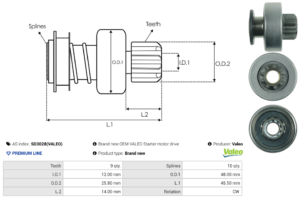 Lanceur / Pignon démarreur SD3028(VALEO)