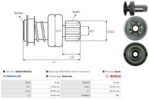 Lanceur / Pignon démarreur SD0357(BOSCH)
