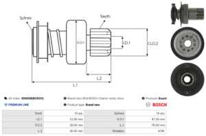 Lanceur / Pignon démarreur SD0058(BOSCH)