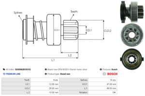 Lanceur / Pignon démarreur SD0088(BOSCH)