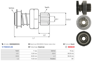 Lanceur / Pignon démarreur SD0096(BOSCH)