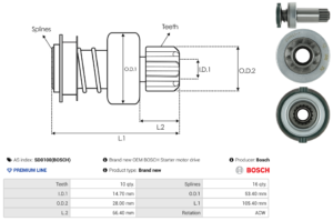 Lanceur / Pignon démarreur SD0100(BOSCH)