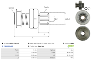Lanceur / Pignon démarreur SD3031(VALEO)