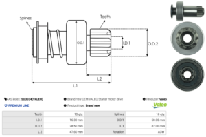 Lanceur / Pignon démarreur SD3034(VALEO)