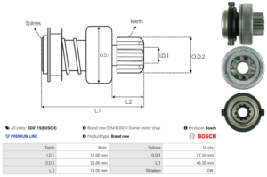 Lanceur / Pignon démarreur SD0115(BOSCH)