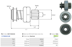 Lanceur / Pignon démarreur SD3113(VALEO)