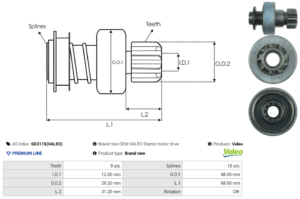Lanceur / Pignon démarreur SD3115(VALEO)