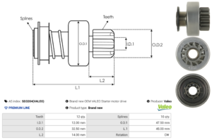 Lanceur / Pignon démarreur SD3204(VALEO)