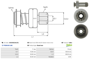 Lanceur / Pignon démarreur SD3205(VALEO)