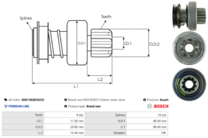 Lanceur / Pignon démarreur SD0135(BOSCH)