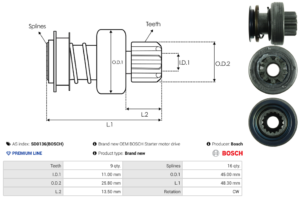 Lanceur / Pignon démarreur SD0136(BOSCH)