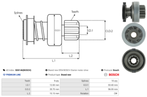 Lanceur / Pignon démarreur SD0146(BOSCH)