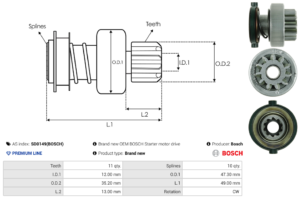 Lanceur / Pignon démarreur SD0149(BOSCH)