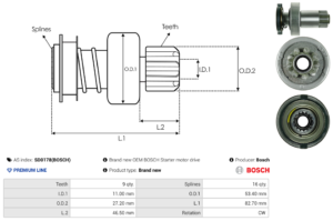 Lanceur / Pignon démarreur SD0178(BOSCH)