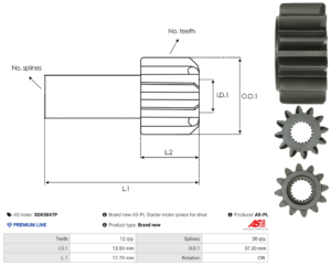 Piece de lanceur SDK5047P