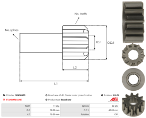 Piece de lanceur SDK9043S