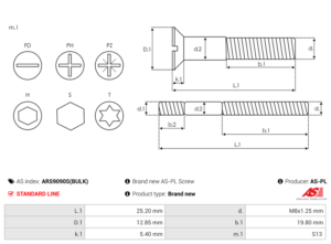 Vis/Ecrou ARS9090S(BULK)