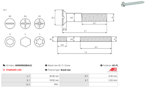 Vis/Ecrou ARS9095S(BULK)