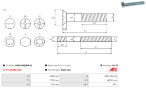Vis/Ecrou ARS9100S(BULK)